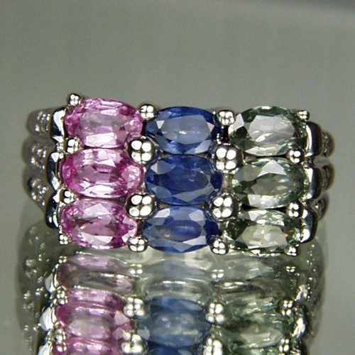 NR Estate Ladies I4 KT Multi-Color Sapphire Ring  Litnon.com
