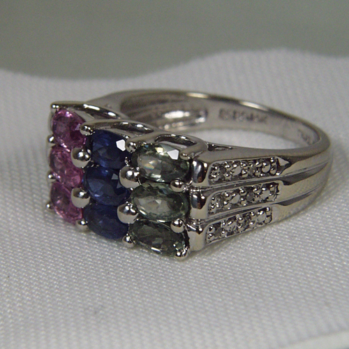 NR Estate Ladies I4 KT Multi-Color Sapphire Ring  Litnon.com