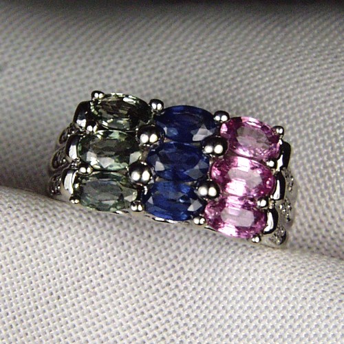 NR Estate Ladies I4 KT Multi-Color Sapphire Ring  Litnon.com
