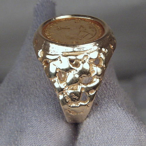 NR Estate 14kt Gold Ring 1/10th oz Kruggerand  Litnon.com