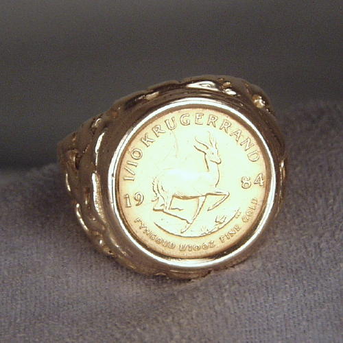 NR Estate 14kt Gold Ring 1/10th oz Kruggerand  Litnon.com