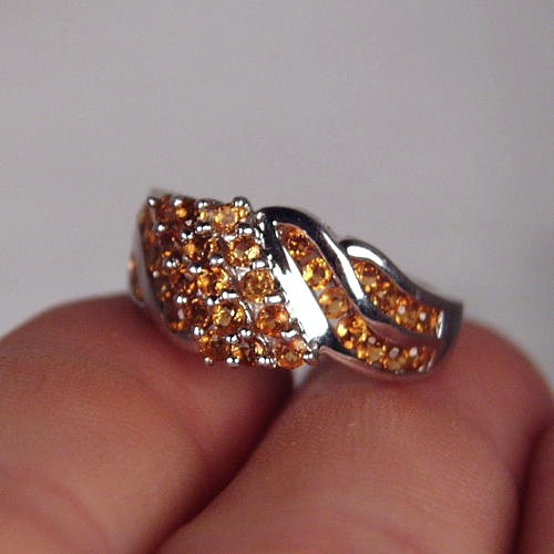 Reduced Orange Spessartite Garnet Sterling Silver Ring  Litnon.com