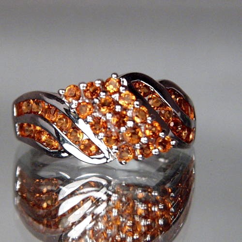 Reduced Orange Spessartite Garnet Sterling Silver Ring  Litnon.com