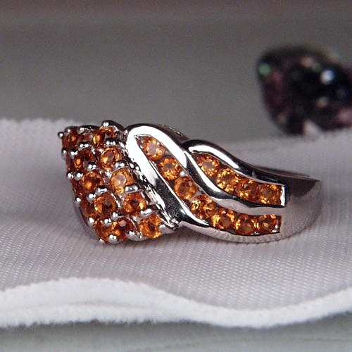 Reduced Orange Spessartite Garnet Sterling Silver Ring  Litnon.com