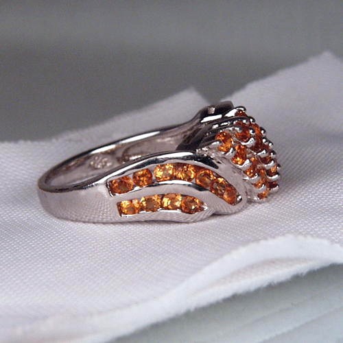 Reduced Orange Spessartite Garnet Sterling Silver Ring  Litnon.com