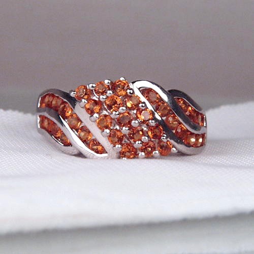 Reduced Orange Spessartite Garnet Sterling Silver Ring  Litnon.com