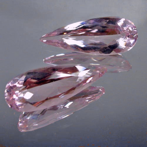 Matched Pair Drop Cut Pink Morganites Afghanistan  Litnon.com