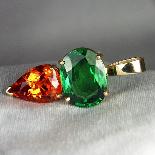 Museum Mandarin Spessartite Tsavorite Garnet Pendant Litnon.com