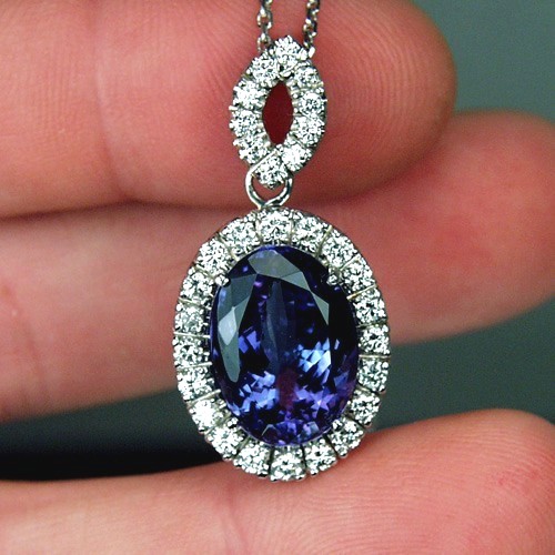  Fine Color Tanzanite Diamond Pendant 10.25ct  Litnon.com