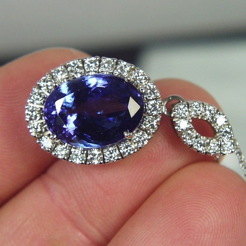  Fine Color Tanzanite Diamond Pendant 10.25ct  Litnon.com