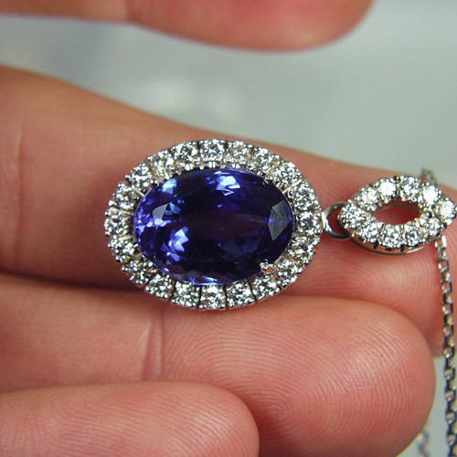  Fine Color Tanzanite Diamond Pendant 10.25ct  Litnon.com