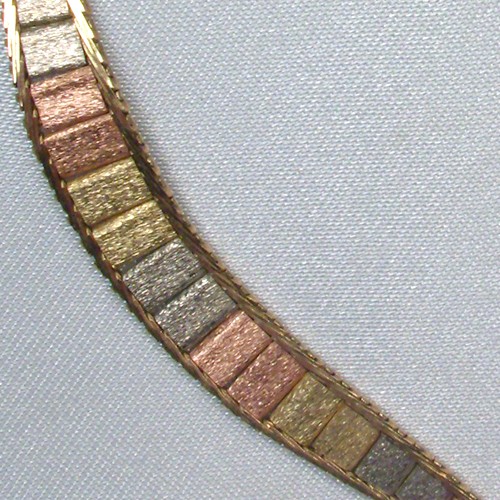 Estate Tri-Color Gold Geneve Watch and Necklace 14 kt  Litnon.com