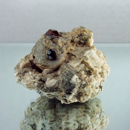 Spessartite Garnet and Quartz On Microcline Feldspar Specimen  Litnon.com
