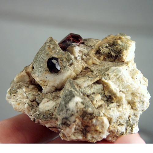 Spessartite Garnet and Quartz On Microcline Feldspar Specimen  Litnon.com