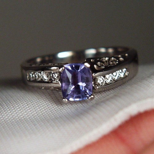 Quality Tanzanite Diamond 14 kt White Gold Ring  Litnon.com