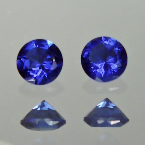 5 mm Matched Pair Lab Grown Sapphire Corrundum  Litnon.com