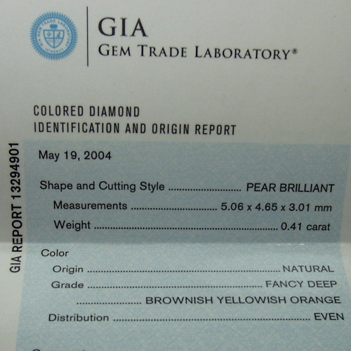 GIA Certified Natural Fancy Color Diamond 0.41 ct Litnon.com