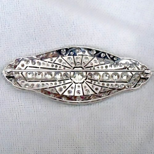 Antique ~ Edwardian Platinum Diamond Brooch 7 carats  Litnon.com