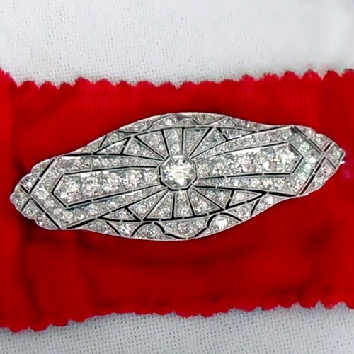 Antique ~ Edwardian Platinum Diamond Brooch 7 carats  Litnon.com