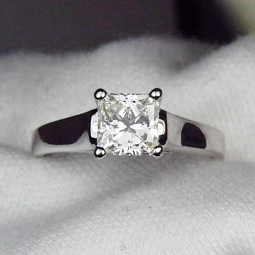 EGL Certified SI-1 F-G Color Princess Cut Diamond Platinum Engagement Ring 0.98 ct  Litnon.com