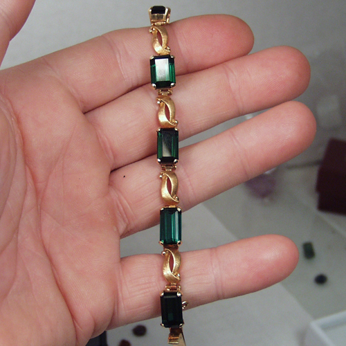 Quality Estate 14 Karat Brazil Green Tourmaline Bracelet GLI  Litnon.com