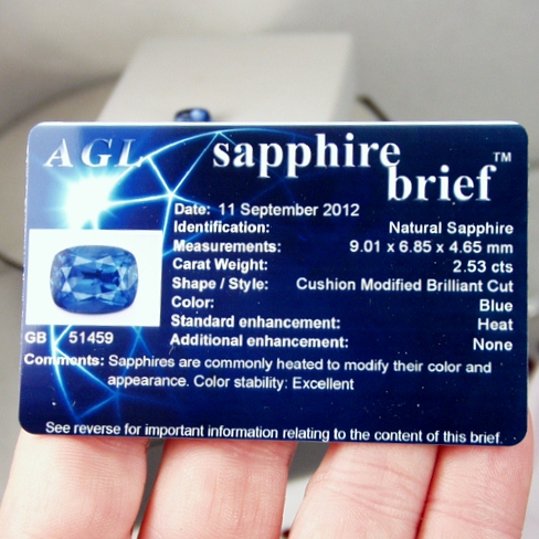 AGL Certified Fine Blue Sapphire Sri Lanka 2.53ct  Litnon.com