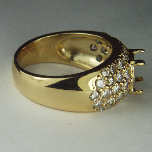 Estate Ladies 18 karat Pave Diamond Semi-Mount  Litnon.com