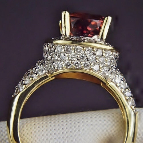 18kt Bi-Color Tourmaline and Pave Diamond Ring  Litnon.com