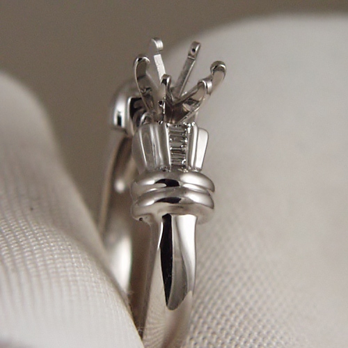 Brand New Classic Baguette Diamond Platinum Semi Mount Eng Ring  Litnon.com