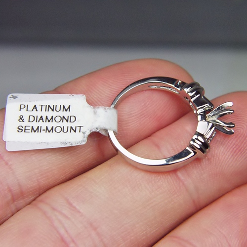 Brand New Classic Baguette Diamond Platinum Semi Mount Eng Ring  Litnon.com