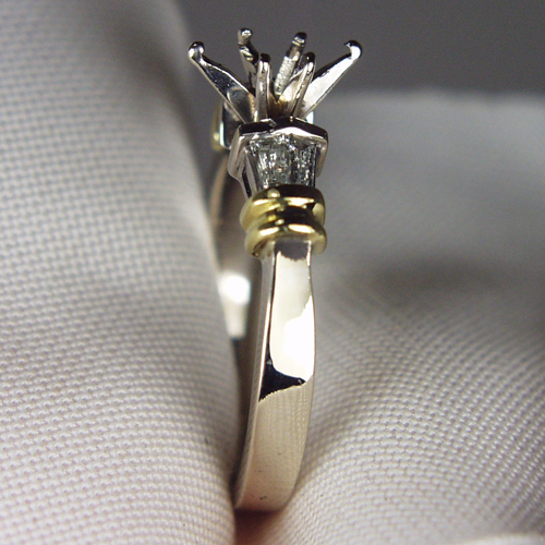 Brand New Classic Baguette Diamond 18 kt Semi Mount Eng Ring  Litnon.com