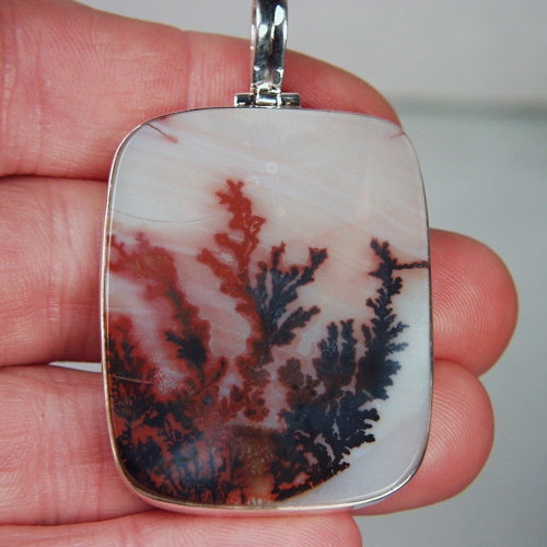  Big Rare Color and Quality Scenic Dendritic Agate Pendant S/S  Litnon.com
