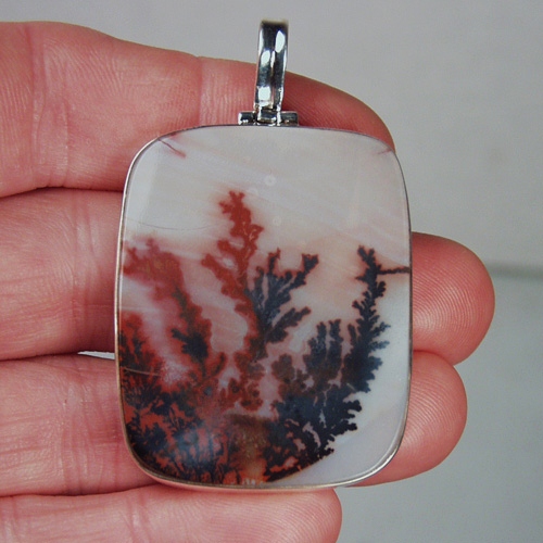  Big Rare Color and Quality Scenic Dendritic Agate Pendant S/S  Litnon.com