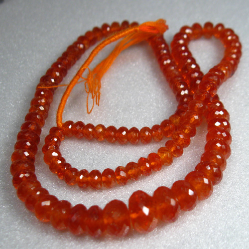 Beautiful Faceted and Graduated Spessartite Garnet Rondelle Strand  Litnon.com