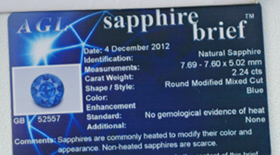 AGL Certified Rare Color and Quality Fine Ceylon Blue Sapphire 2.24 ct  Litnon.com