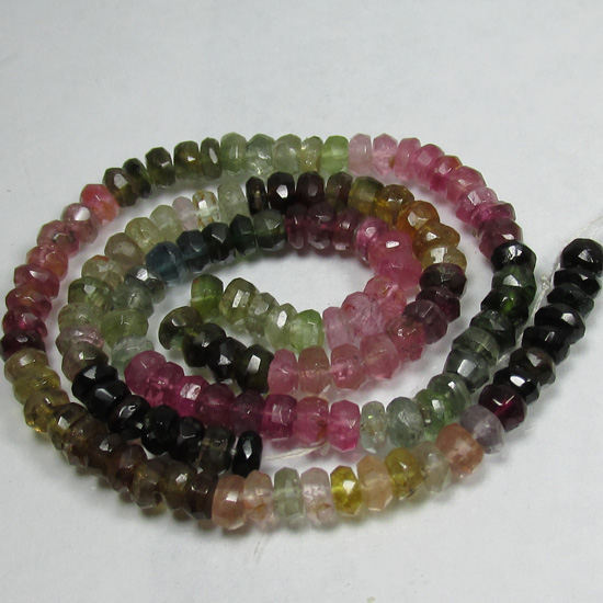 Beautiful Faceted Tourmaline Rondelle Strand 52 ct  Litnon.com