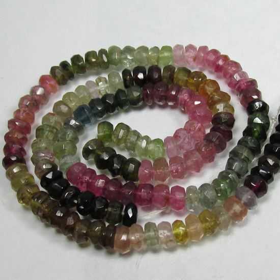 Beautiful Faceted Tourmaline Rondelle Strand 52 ct  Litnon.com