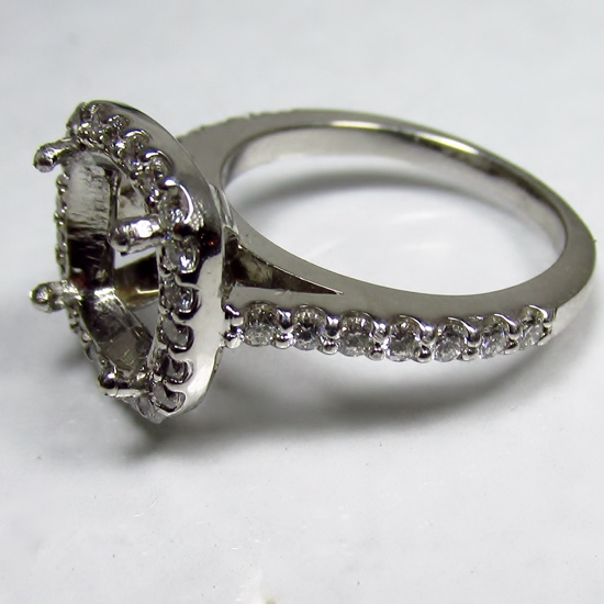 Estate Classic Diamond Platinum Halo Ring Setting 0.50 ct tw  Litnon.com