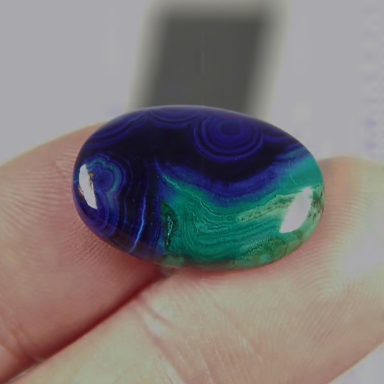 Superb Hard Azurite - Malachite Cabochon Congo 25 x 17 mm GLI  Litnon.com