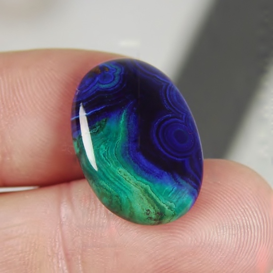 Superb Hard Azurite - Malachite Cabochon Congo 25 x 17 mm GLI  Litnon.com