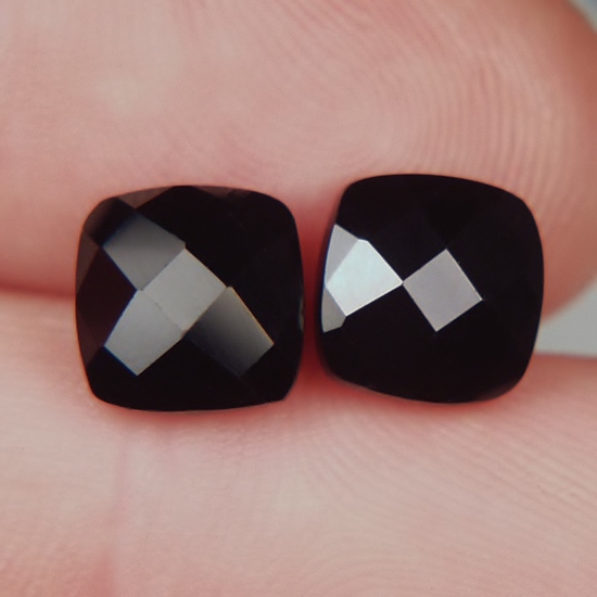 Rare Matched Pair Russian Melanite Andradite Garnet Cabs GLI Litnon.com