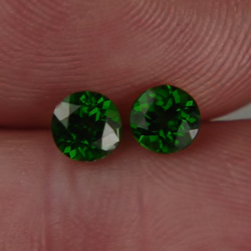  Extreme Green Matched Pair Siberian Chrome Diopside  Litnon.com