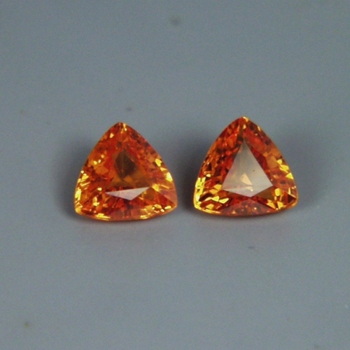 Ideal Color Mandarin Spessartite Garnet Pair Namibia 1.61 ct GL Litnon.com
