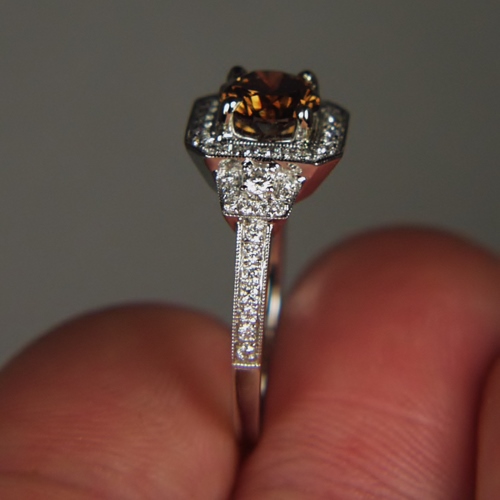 Natural Fancy Chocolate Color Diamond Ring VVS 1.14ct  Litnon.com