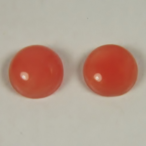 Natural Pink Coral Round Cabochon Pair Hawaii 8mm  Litnon.com