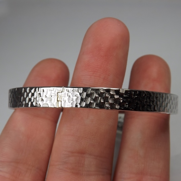 Set Of 3 Sterling Silver Cross Hatch Bracelets Litnon.com