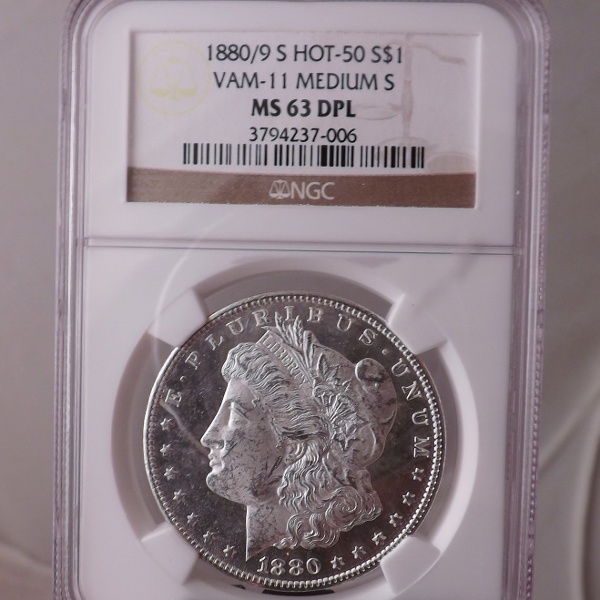 1880/9-s Morgan S$1 Hot-50 Vam 11 Medium S MS63DPL/NGC Litnon.com