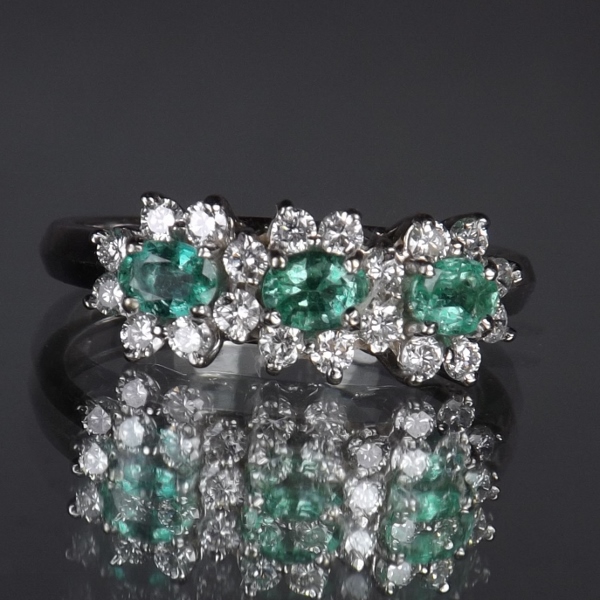 True Brazil Paraiba Tourmaline White Gold Diamond Ring GL Litnon.com