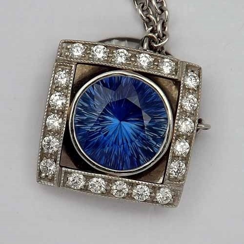 AGL Certified UNHEATED Burmese Sapphire Platinum Diamond Pendant 5.20 ct GL Litnon.com