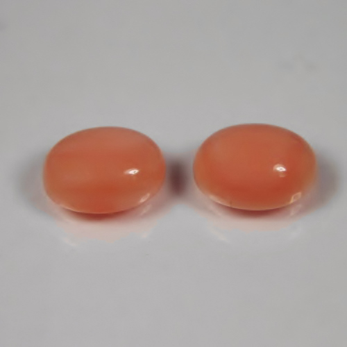 Natural Pink Coral Oval Cabochon Pair Hawaii  Litnon.com
